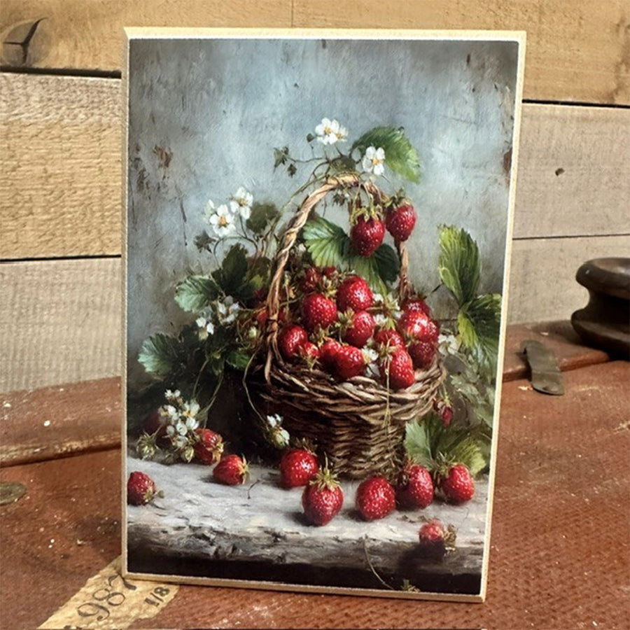 Basket of Strawberries Block