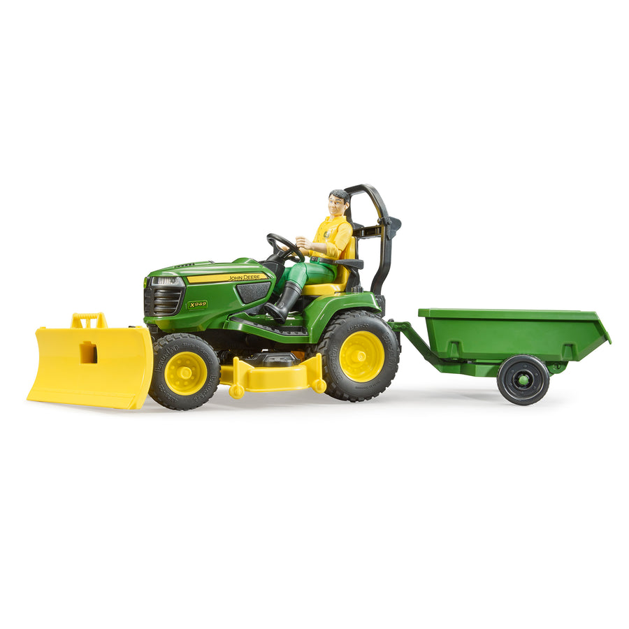 John Deere Lawn Tractor with Trailer and Gardener Toy