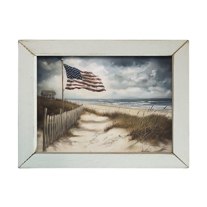 Flag by the Ocean Wall Art