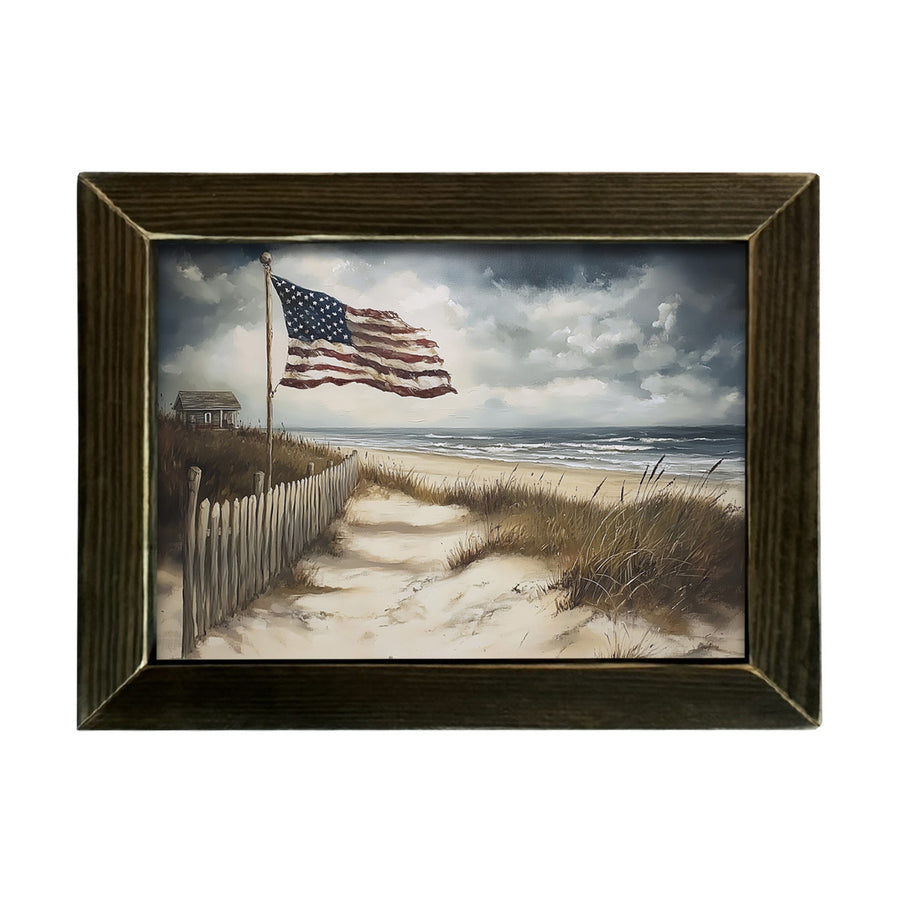 Flag by the Ocean Wall Art Brown