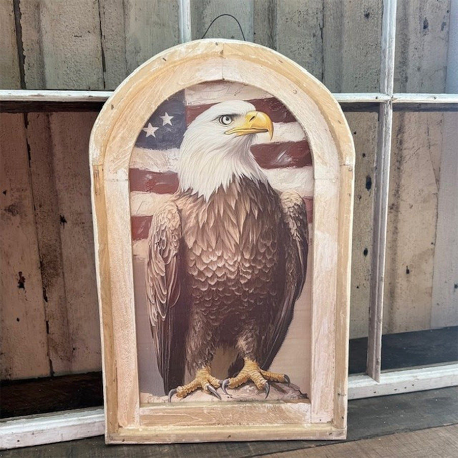 Vintage Patriotic Eagle Arch Wall Art