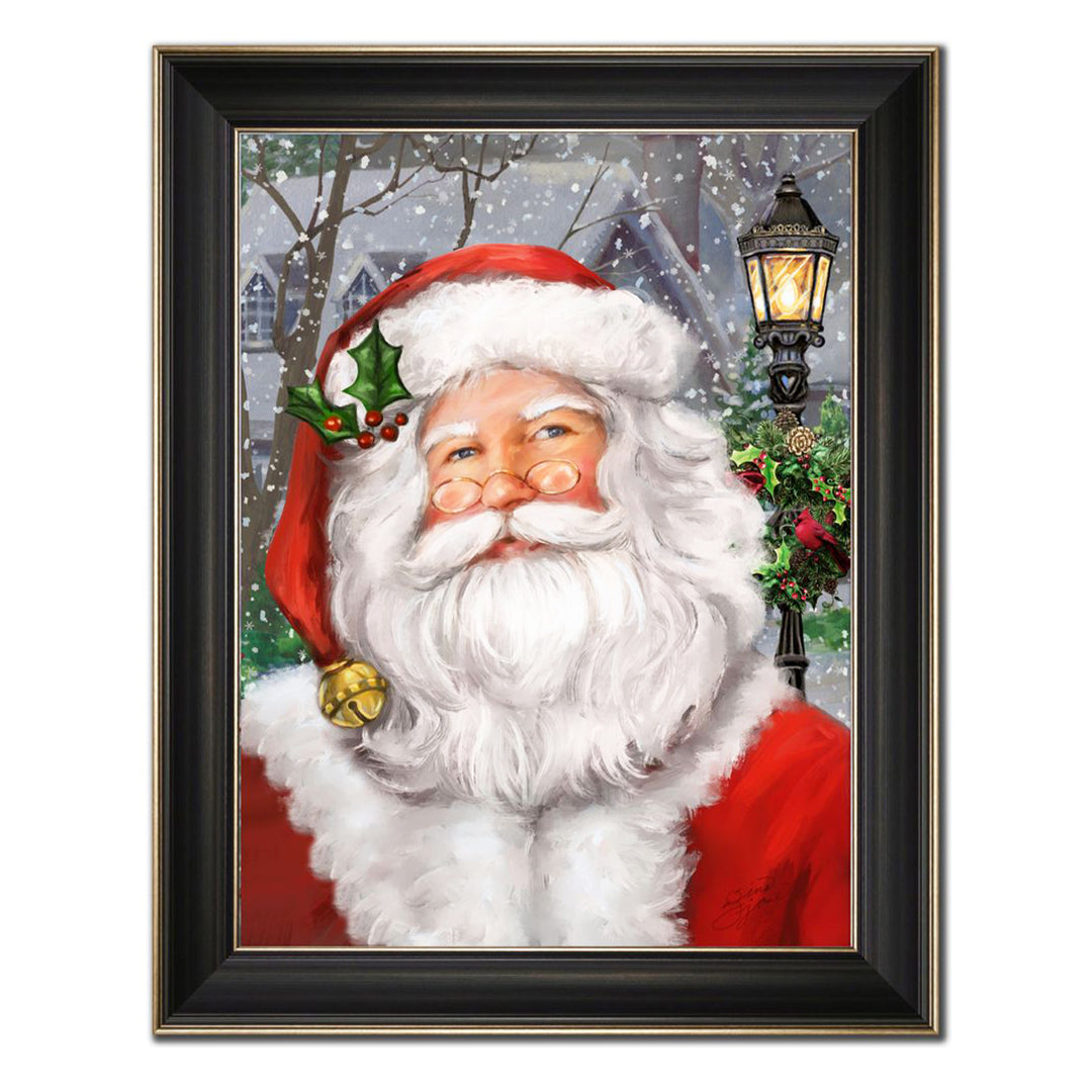Santa Cottage And Pine Trees Wall Art