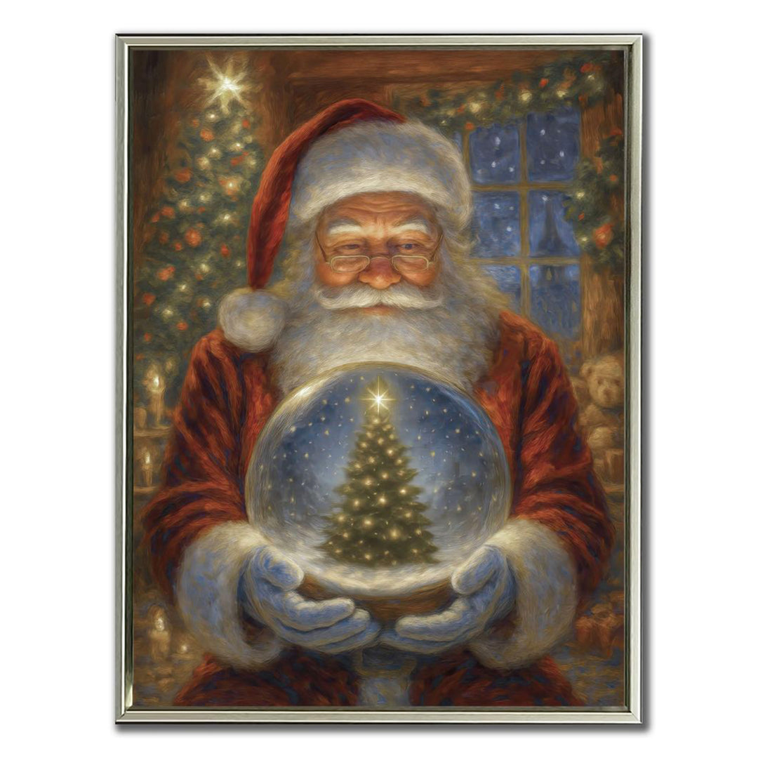 Santa Snow Globe Wall Art