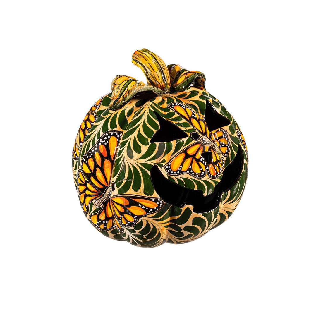 Monarch Butterfly Talavera Ceramic Pumpkin