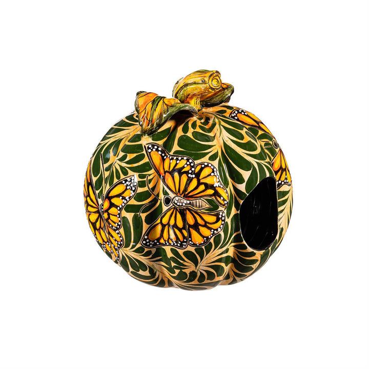 Monarch Butterfly Talavera Ceramic Pumpkin