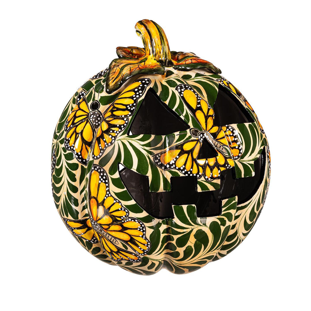 Monarch Butterfly Talavera Ceramic Pumpkin