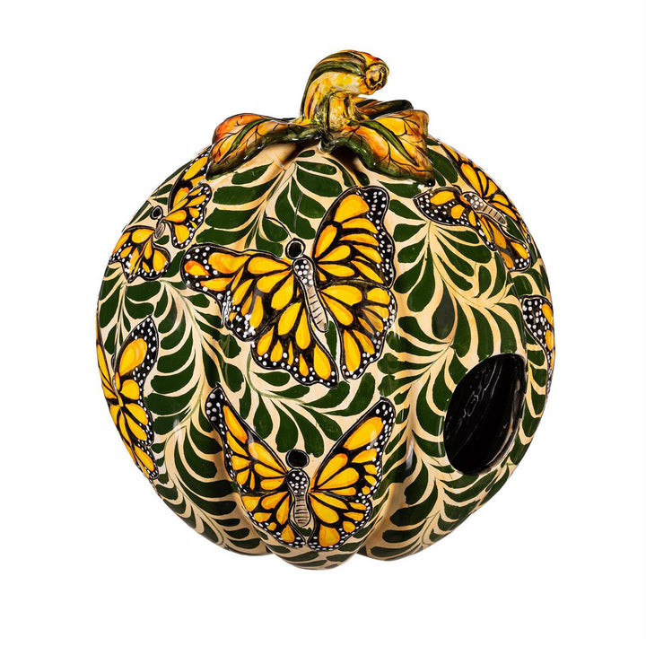 Monarch Butterfly Talavera Ceramic Pumpkin