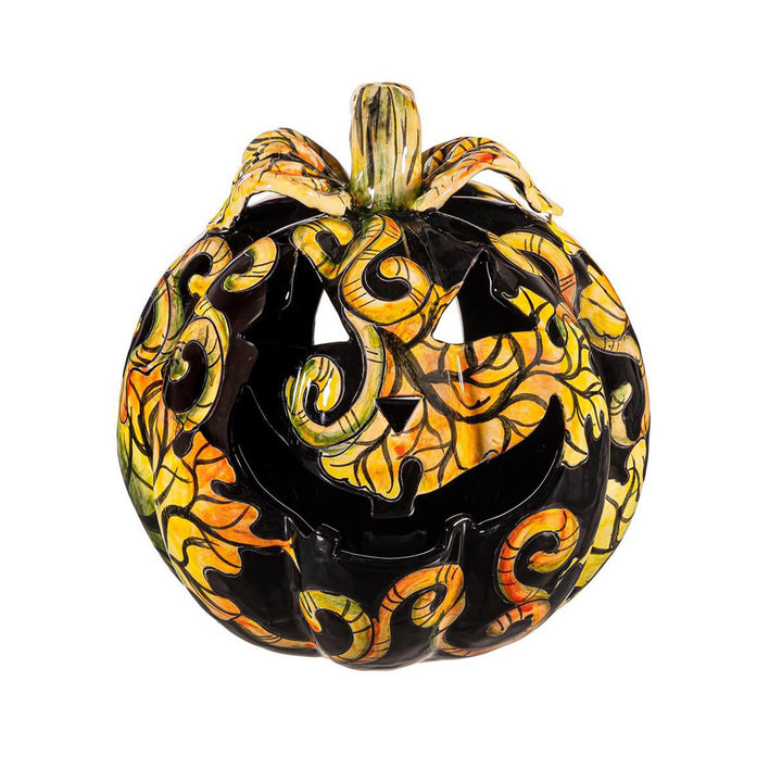Autumn Floral Talavera Ceramic Pumpkin