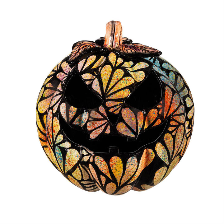 Floral Burst Talavera Ceramic Pumpkin