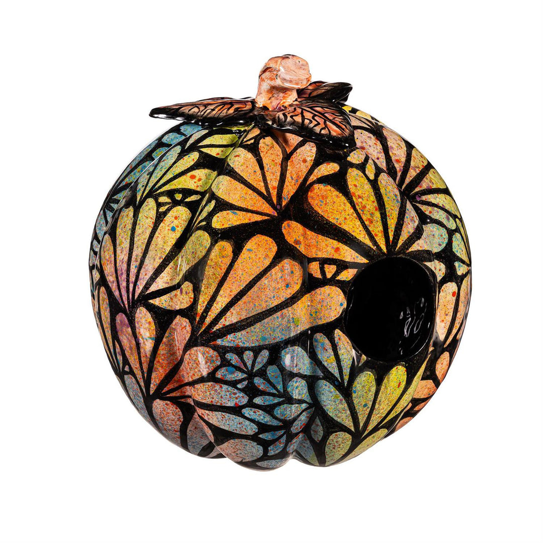 Floral Burst Talavera Ceramic Pumpkin 16 Inch
