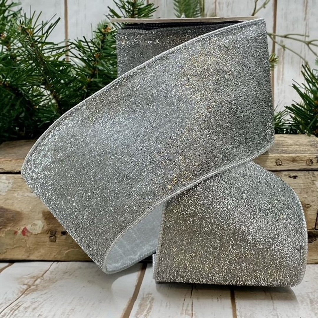Silver Metallic Velvet Ribbon