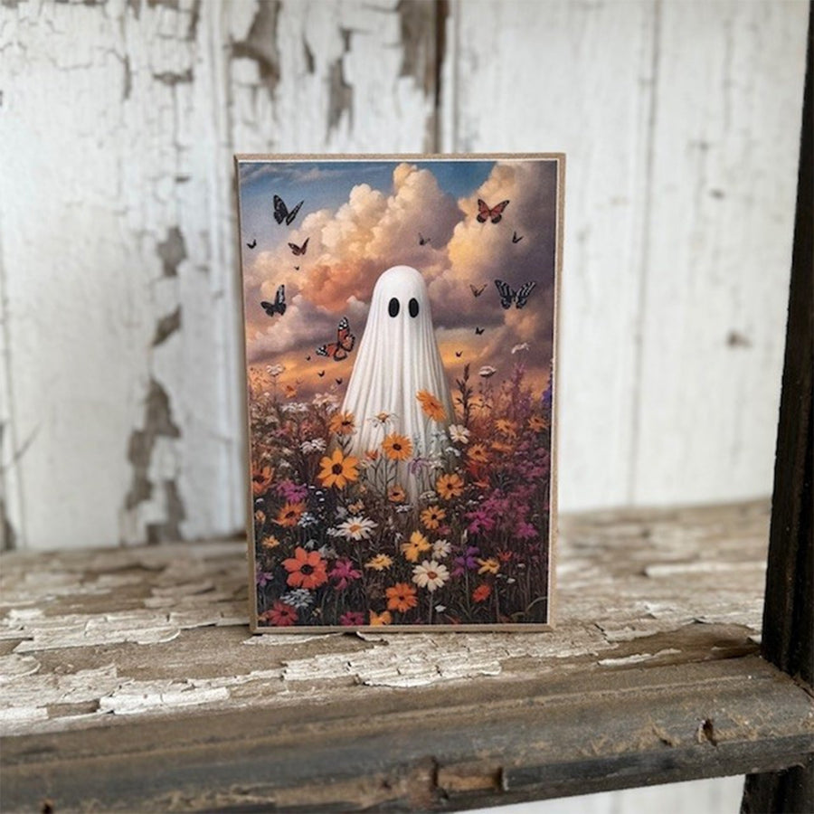 Wild Butterfly Ghost Wood Block
