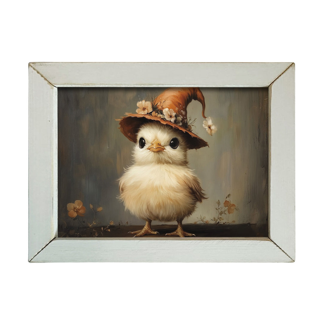 Harvest Hat Chick Framed Wall Art