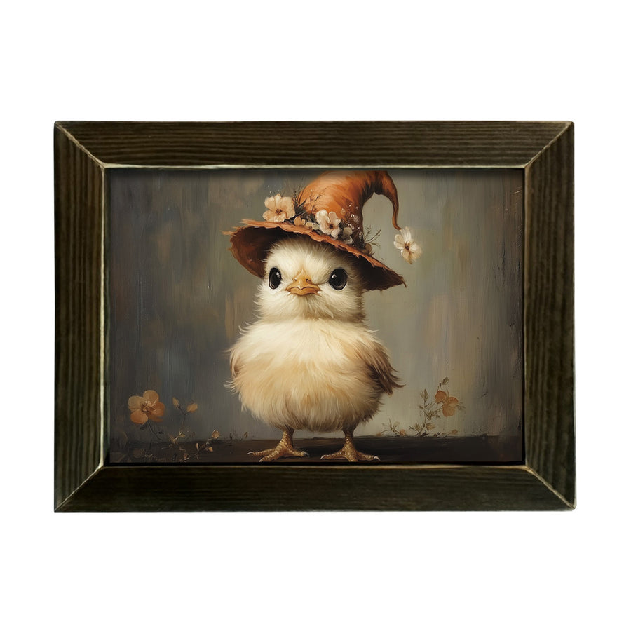 Harvest Hat Chick Framed Wall Art