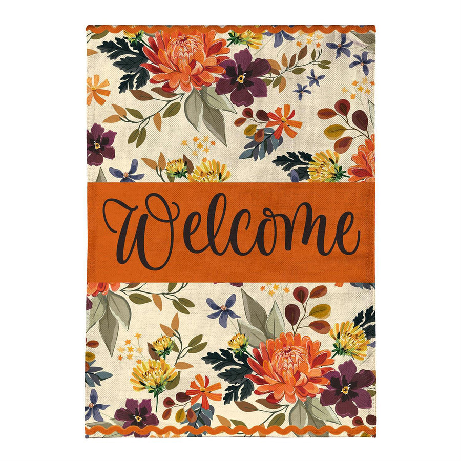 Fall Floral Welcome Flag