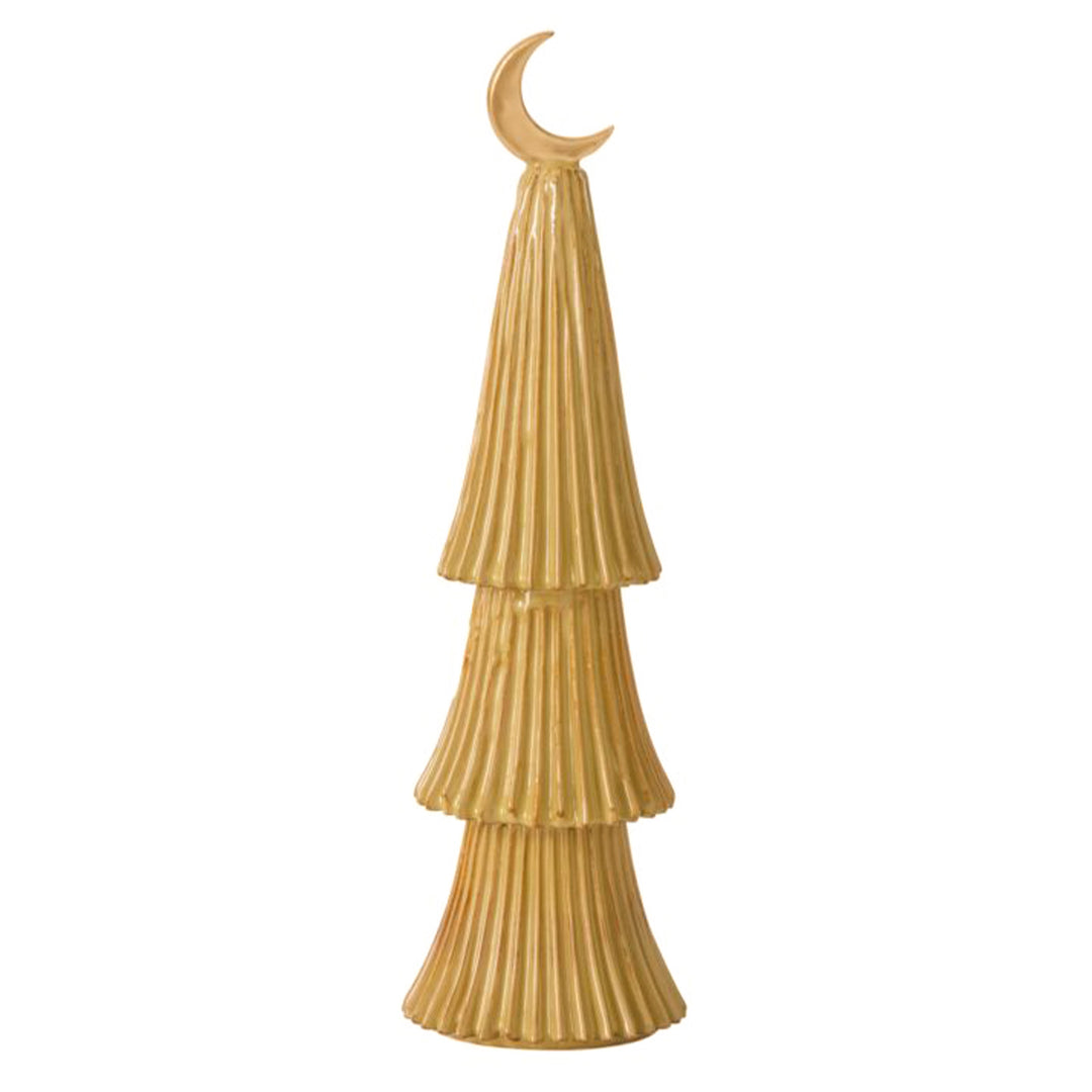 Ceramic Village Tree 15.5 Inches, Ochre