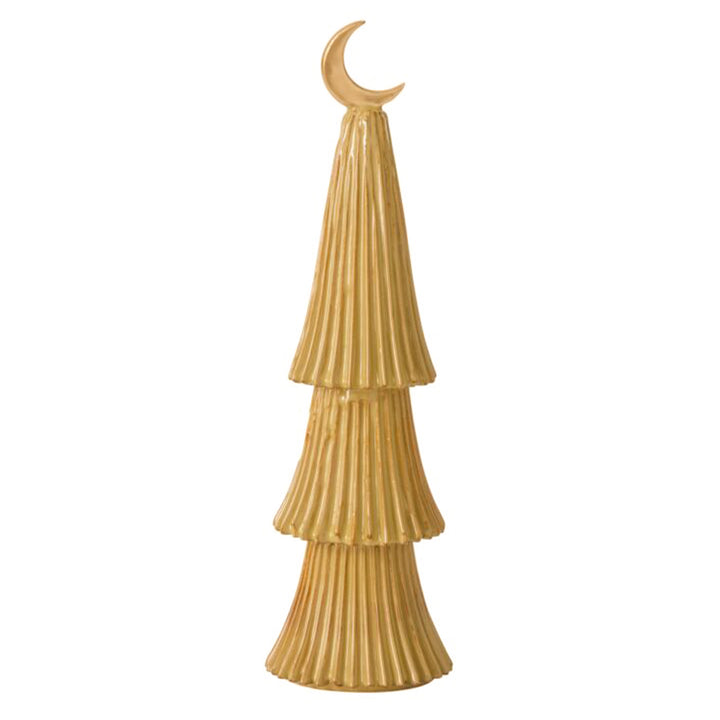 Ceramic Village Tree 15.5 Inches, Ochre