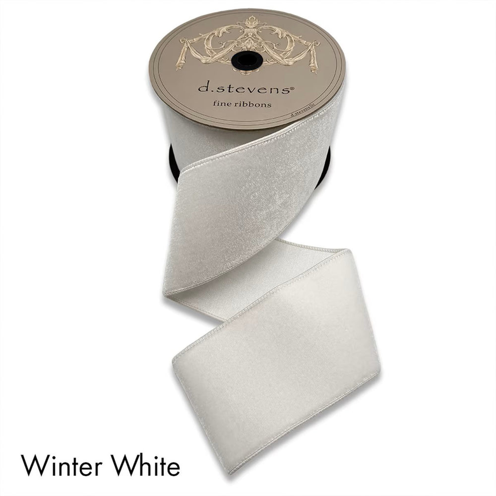 Winter White Lush Velvet Ribbon 4 Inches