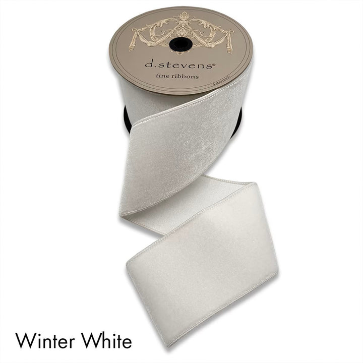 Winter White Lush Velvet Ribbon 4 Inches