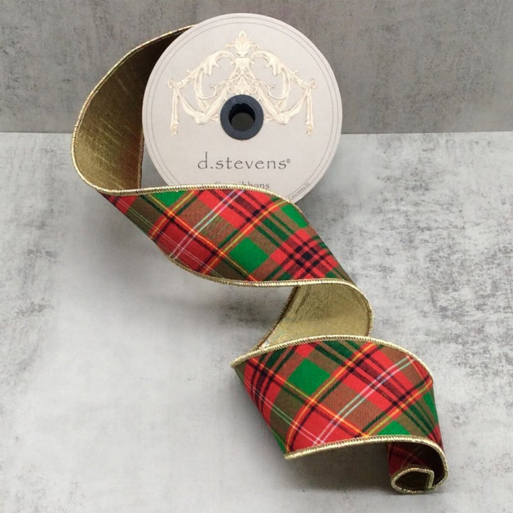Asher Plaid Dupion Ribbon 2.5 Inches