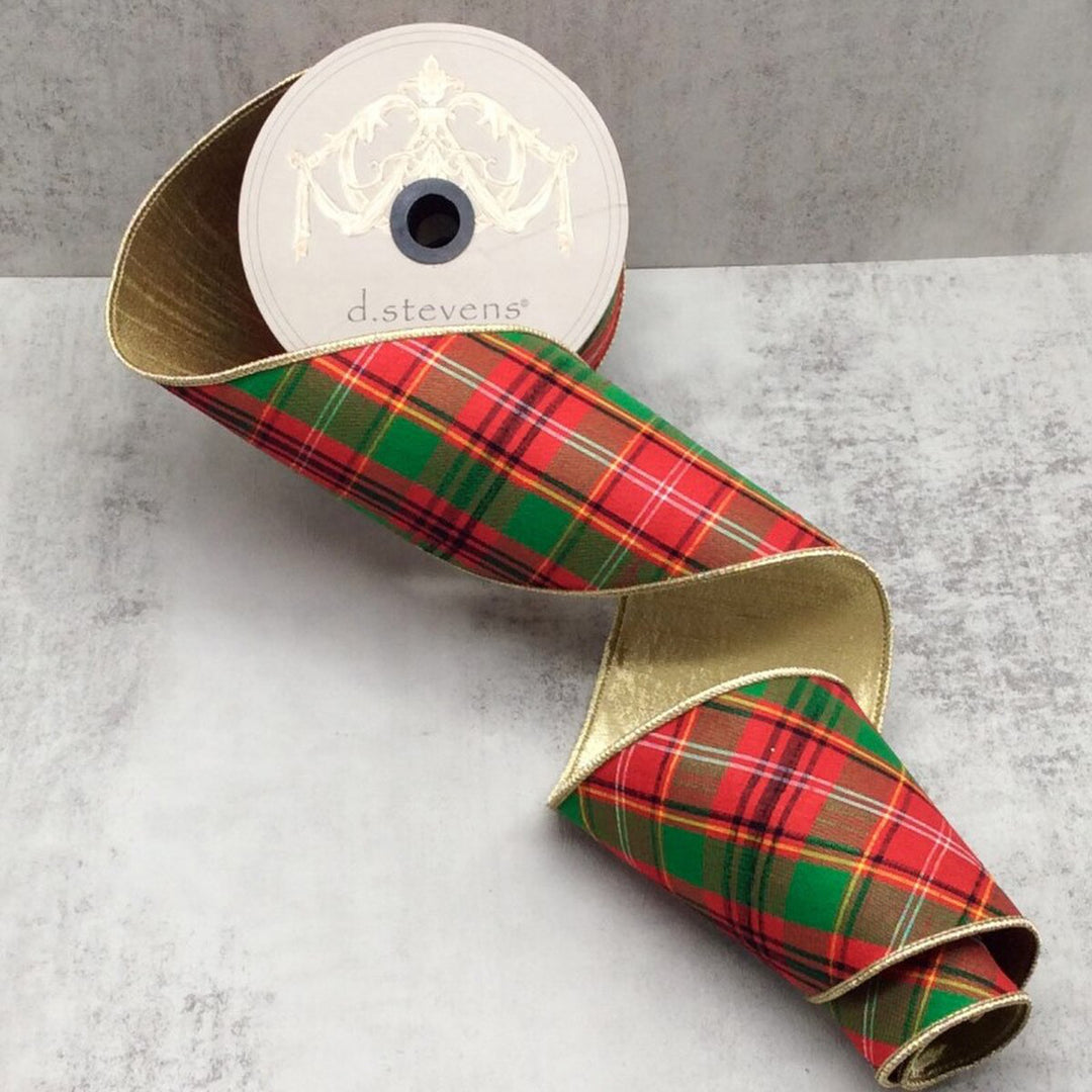 Asher Plaid Dupion Ribbon 4 Inches