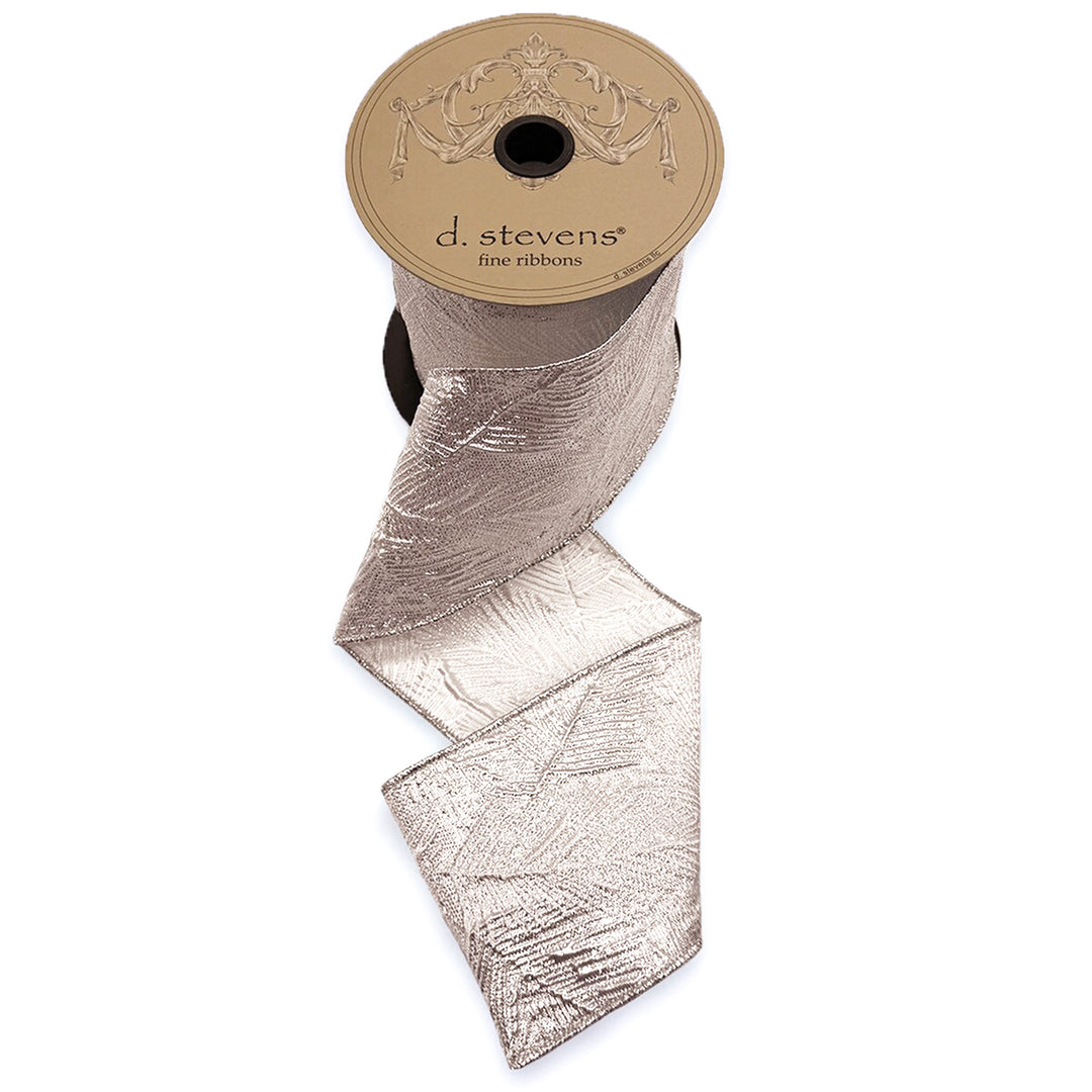 Jacquard Metallic Silver and White Ribbon