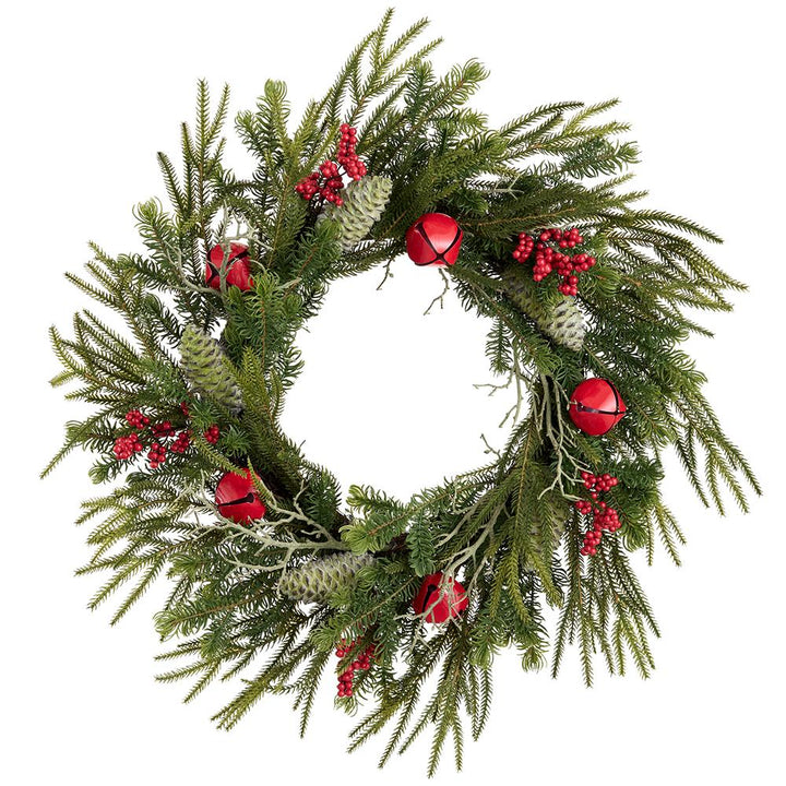 Berry & Jingle Bell Pine Wreath