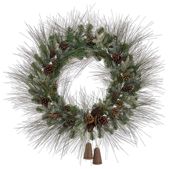 Long Needle & Mixed Pine Wreath With Bells