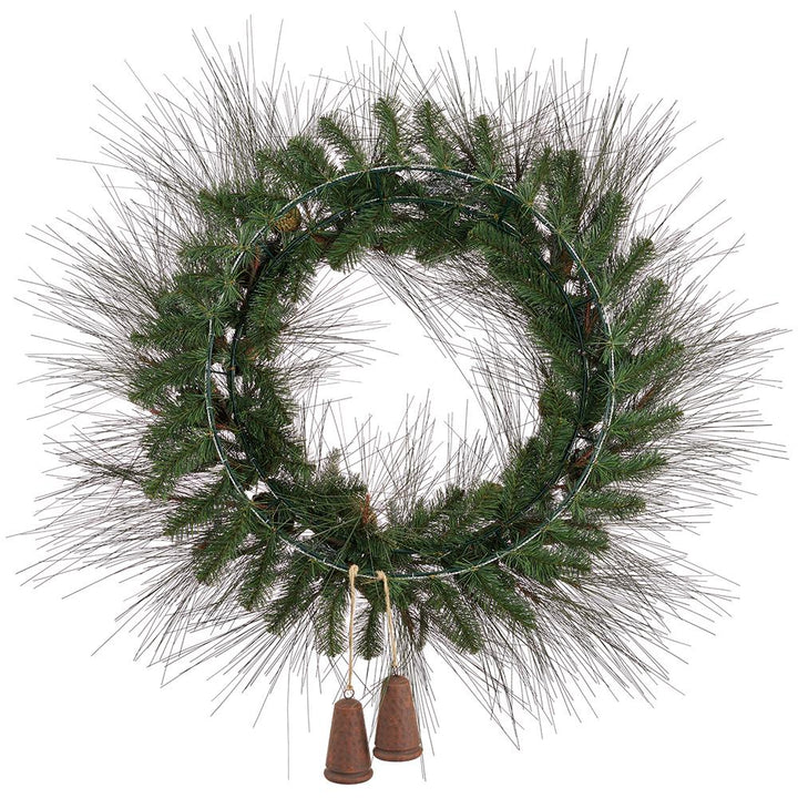 Long Needle & Mixed Pine Wreath With Bells