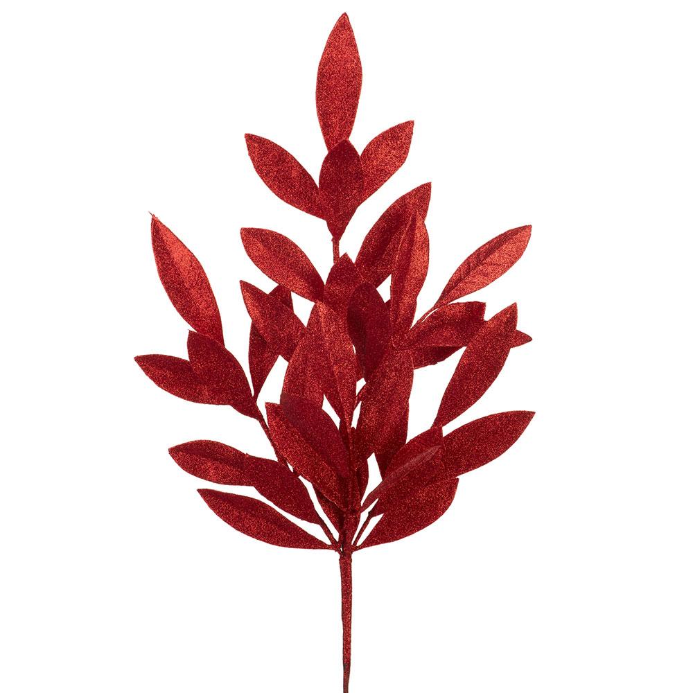 Glittered Bay Leaf Spray