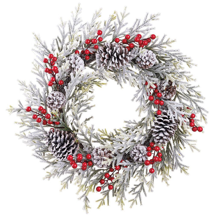 Snowy Berry & Pinecone Pine Wreath