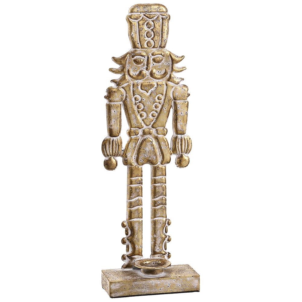Gold Nutcracker Candle Holder