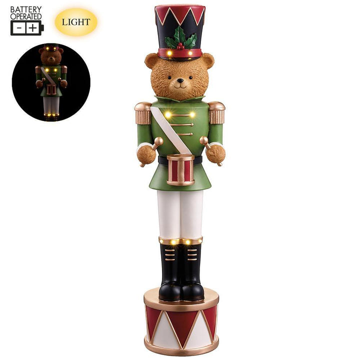 Lit Bear Soldier on Drum