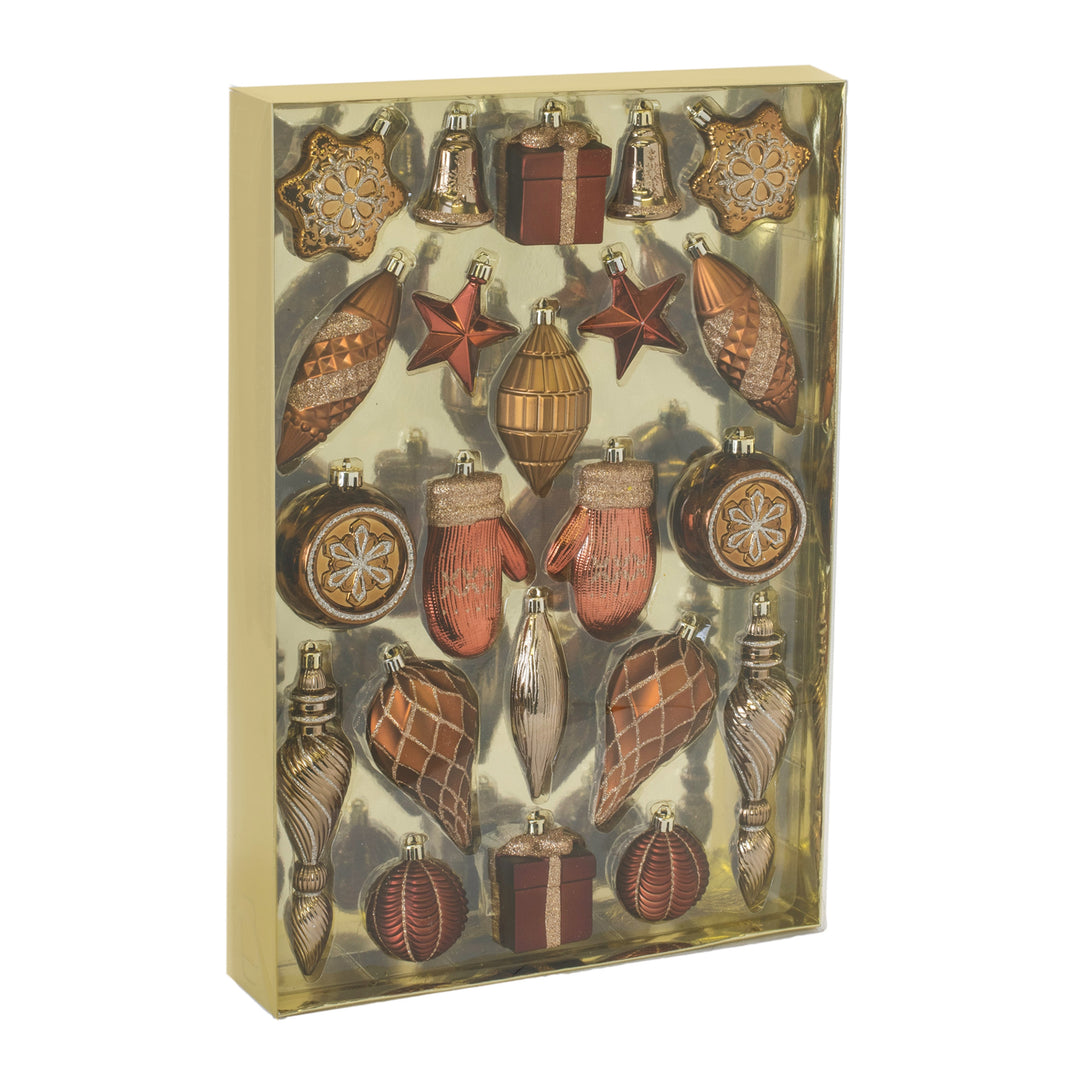 Copper & Orange Boxed Ornament Set