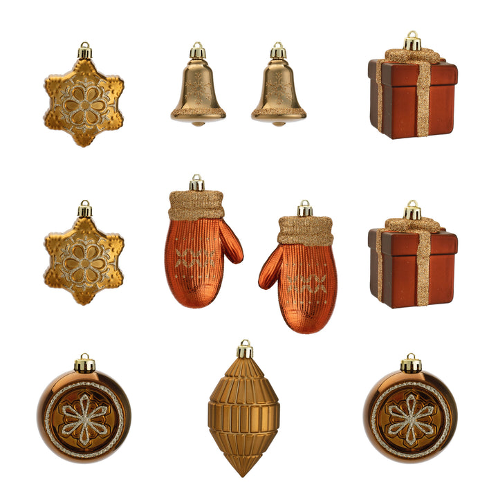 Copper & Orange Boxed Ornament Set