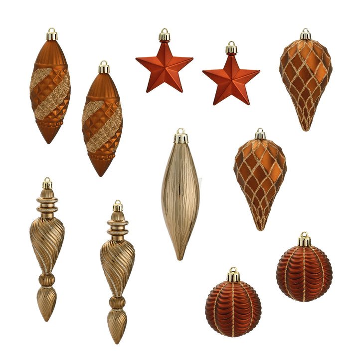 Copper & Orange Boxed Ornament Set