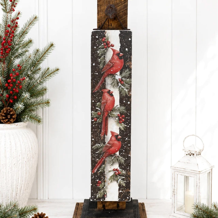 Stacked Cardinals Porch Sign
