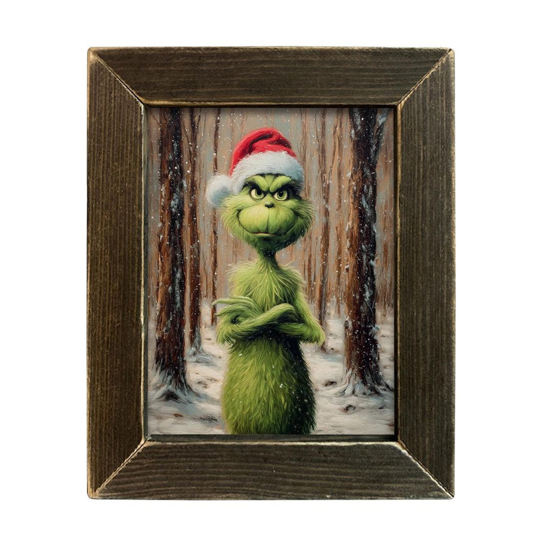 Grinchly Painting in the Woods Framed Wall Art