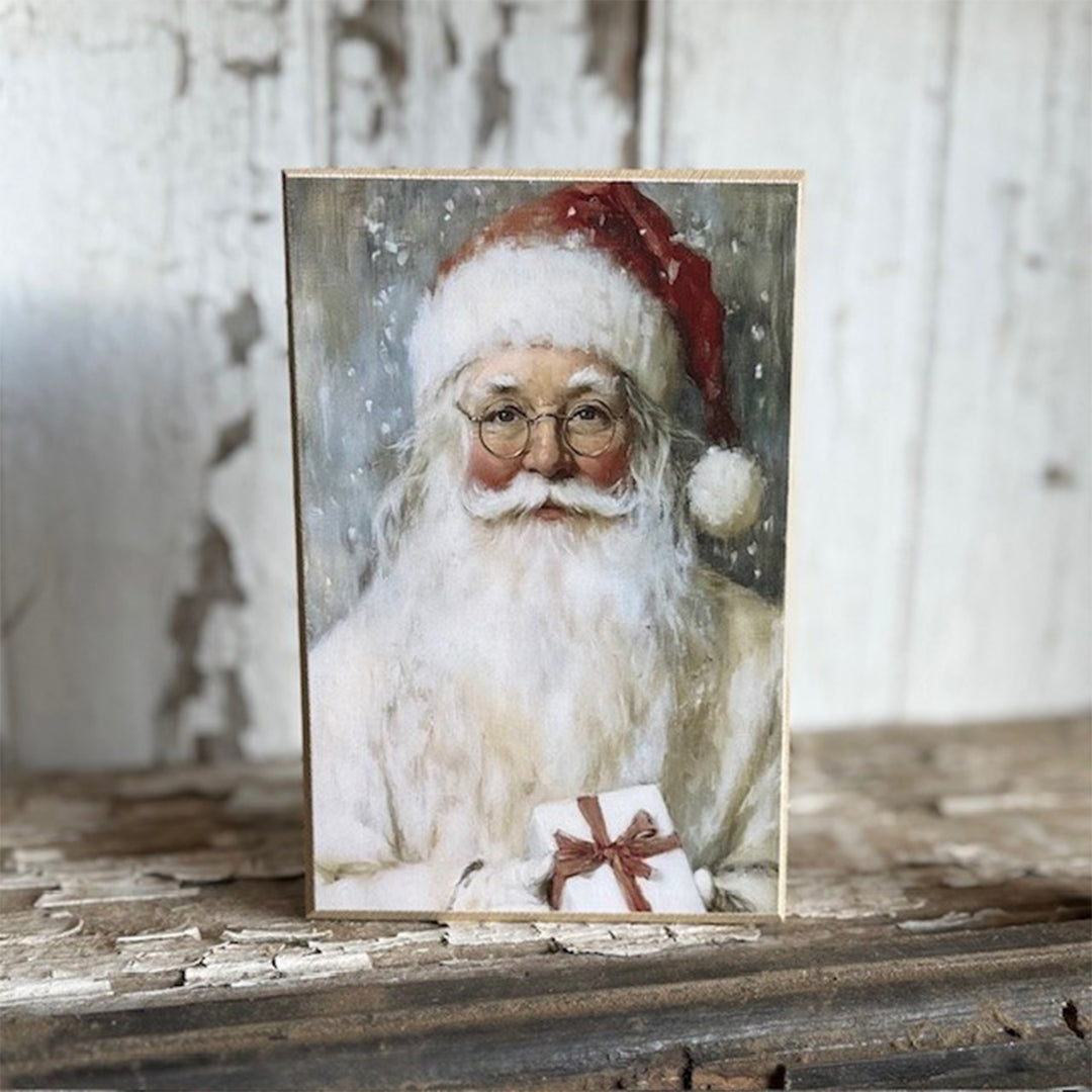 Santa Holding Gift Block