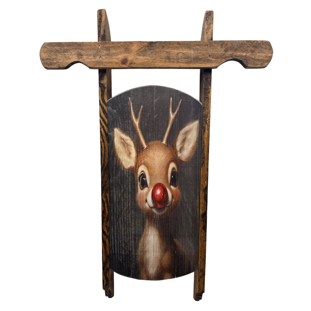 Young Reindeer Decorative Sled