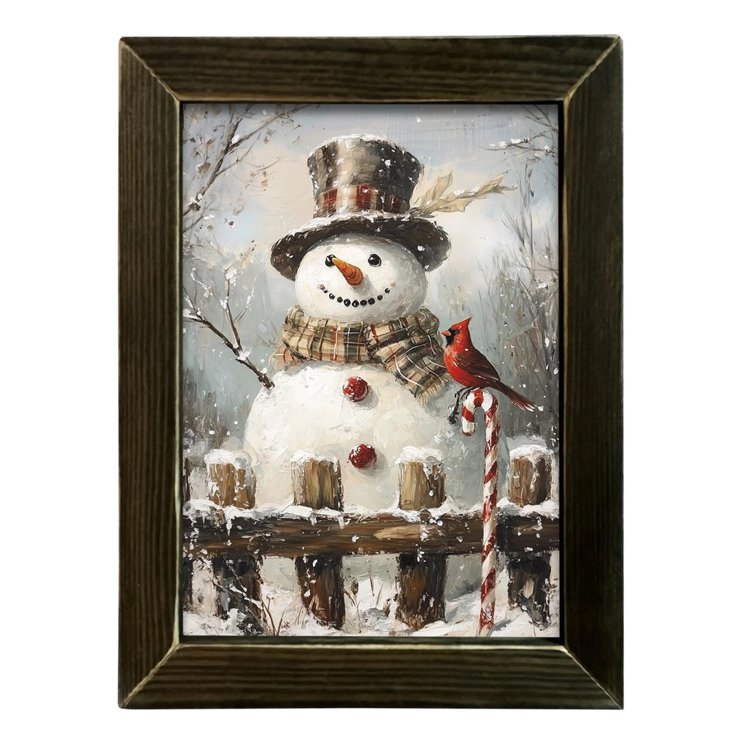 Festive Snowman Framed Wall Art