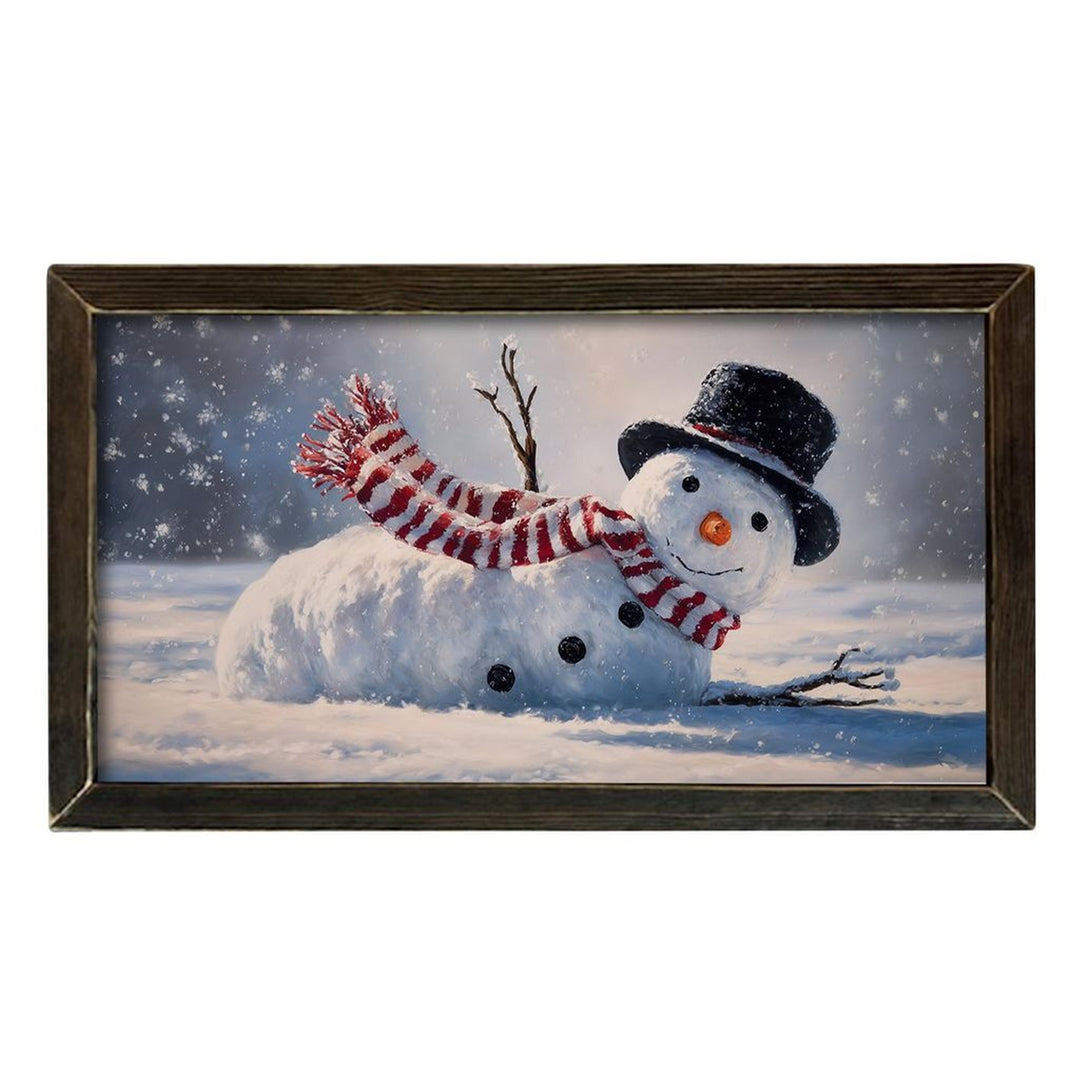 Snowman Down! Framed Wall Art