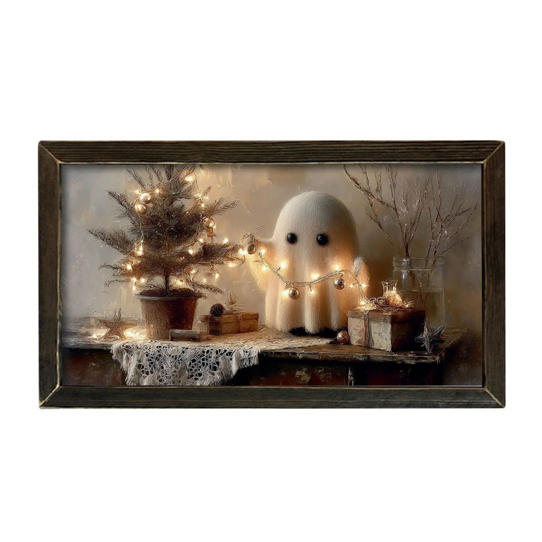 Classic Christmas Ghost Framed Wall Art