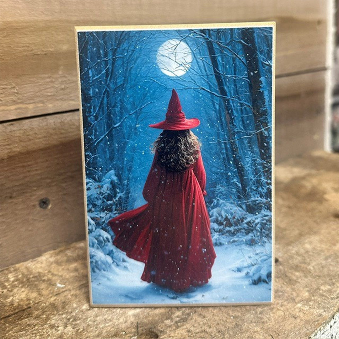 Witch in Crimson Hat & Gown Block