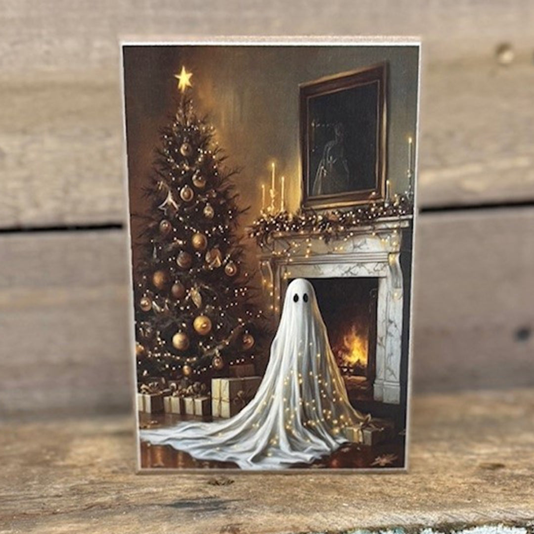 Twinkling Christmas Ghost Block