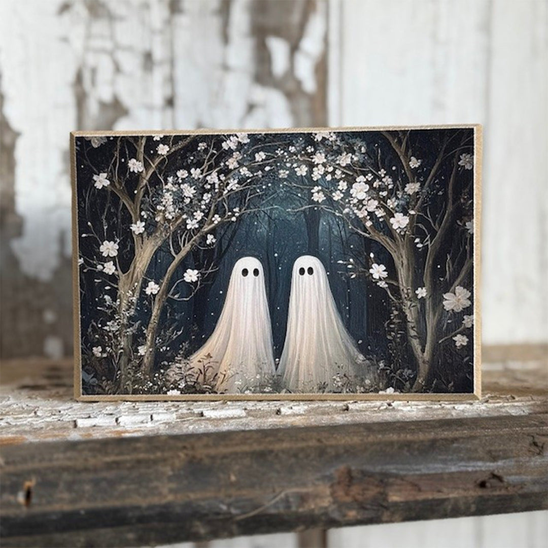 Ghost Couple Wood Block