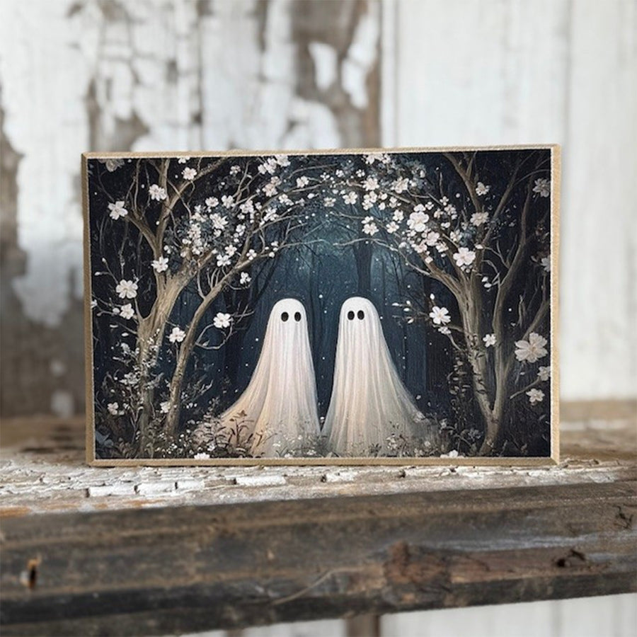 Ghost Couple Wood Block