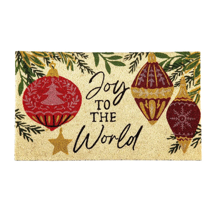 Joy To The World Ornaments Coir Doormat
