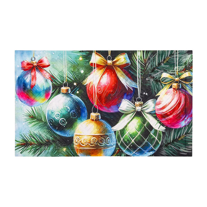 Holiday Ornament Embossed Doormat