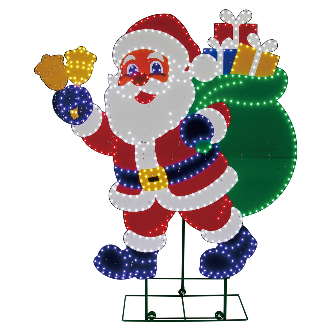 Jumbo Hi-Vibrant Santa Ringing Bell LED Light Display